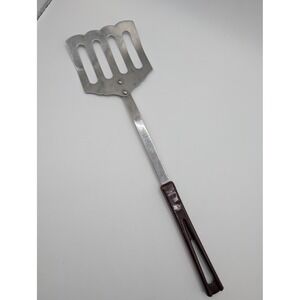 Vintage Stanhome Stainless Spatula with Brown‎ Handle Kitchen Utensil